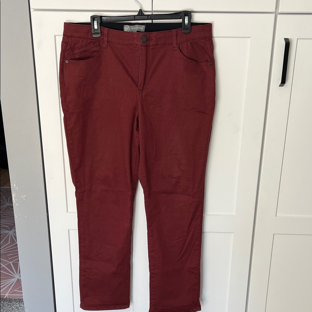 Wit & Wisdom Women's Burgundy Straight Leg Jeans